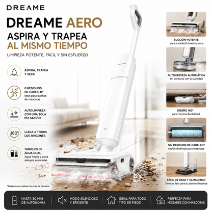 DREAME AERO - Aspiradora 3 en 1, Automática y de Mano (Superligera y Portátil)